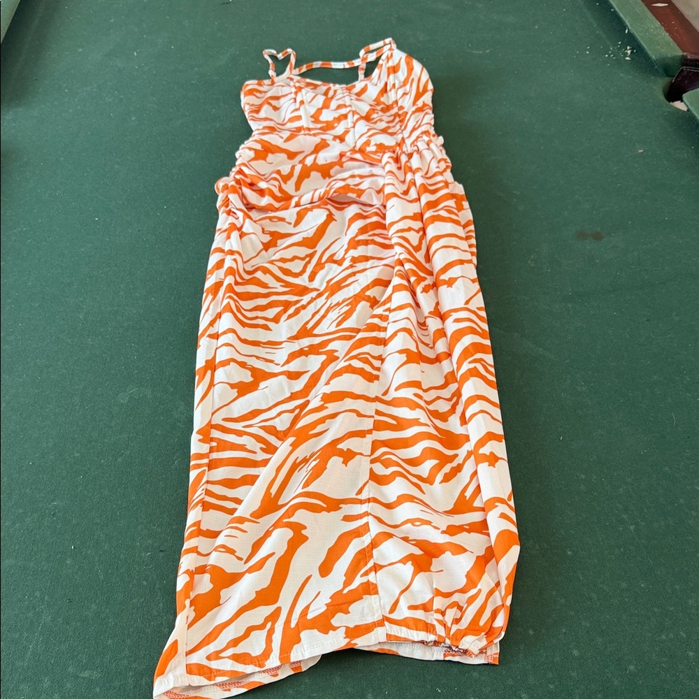 Orange and White Long Sleeve Dress. CAJA # 1. C